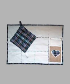 Grameen Check Table Mat Plus Jute Pocket