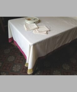 Table Cloth With 8 Napkins (No Embroidery+Sari Border