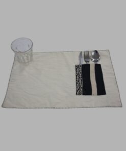 Hand Embroidered Table Mat with Cutlery Pocket