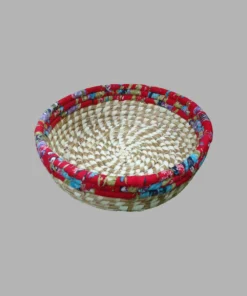 Round Basket With Recycled Sari (Faka)