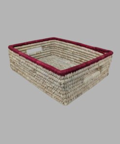 Date Palm Leaf & Grass – Desk Tray With A Red Border