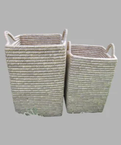 Square Basket Big w/Handle set 2