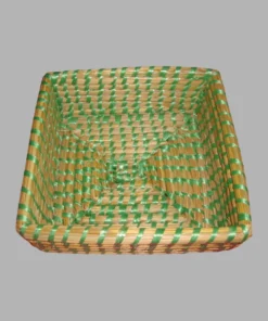 Fancy Fruit SQ Basket – Upcycled Plastic Thread & Straw
