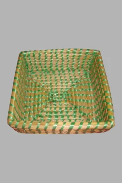 Fancy Fruit SQ Basket – Upcycled Plastic Thread & Straw