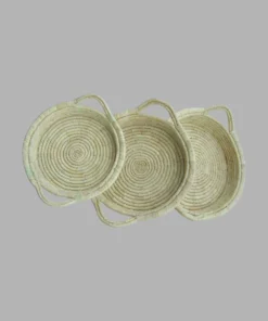 Round Tray with handle set of 3