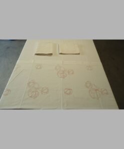 Bed Cover – Flower Embroidery 2 Pillow Covers With Simple Kantha Line