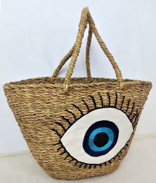 Hogla Eye Basket 46x27xH28 Bottom 30x20 Handle 27cm Machine Embroidery 4