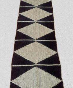 BaSE-64015b Jute Diamond Runner (White&Black) ​