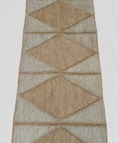 BaSE-64015a Jute Diamond Runner (White&Red) ​