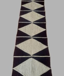 BaSE-64015b Jute Diamond Runner (White&Black) ​