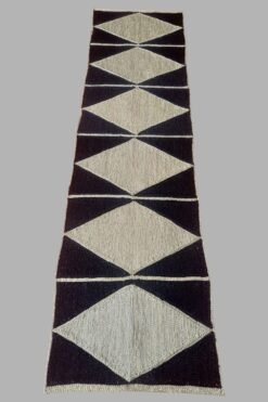 BaSE-64015b Jute Diamond Runner (White&Black) ​