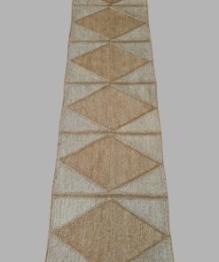 BaSE-64015a Jute Diamond Runner (White&Red) ​