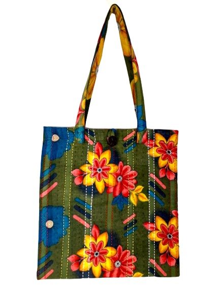 Can You Sublimate on Cotton Tote Bags? 3 BaSE d Tote bag Sari design ()
