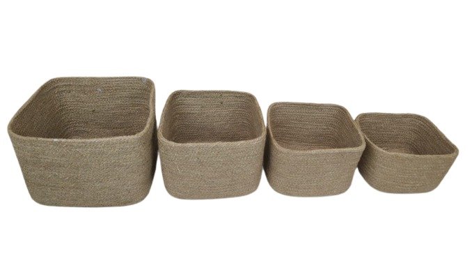 BaSE c Jute Drawstring Cycle Basket Set ()
