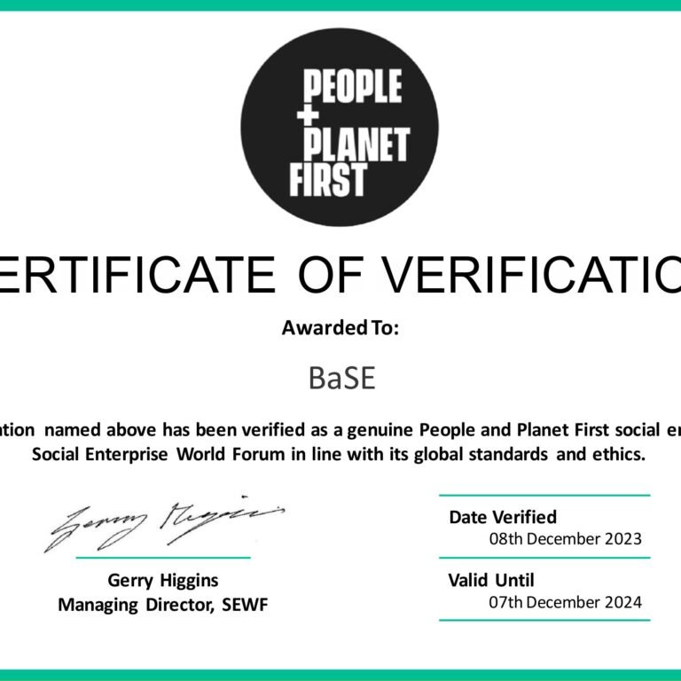 BaSE Continues its Commitment to Social Impact with Renewed SEWF Verification! 🤝🏼🌍 4 SEWF Certificate BaSE