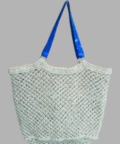 Jute Macrame Bag With Denim Belt