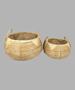Rattan Round Bowl Basket Set of 2