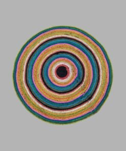 Jute Rug - Round Rainbow