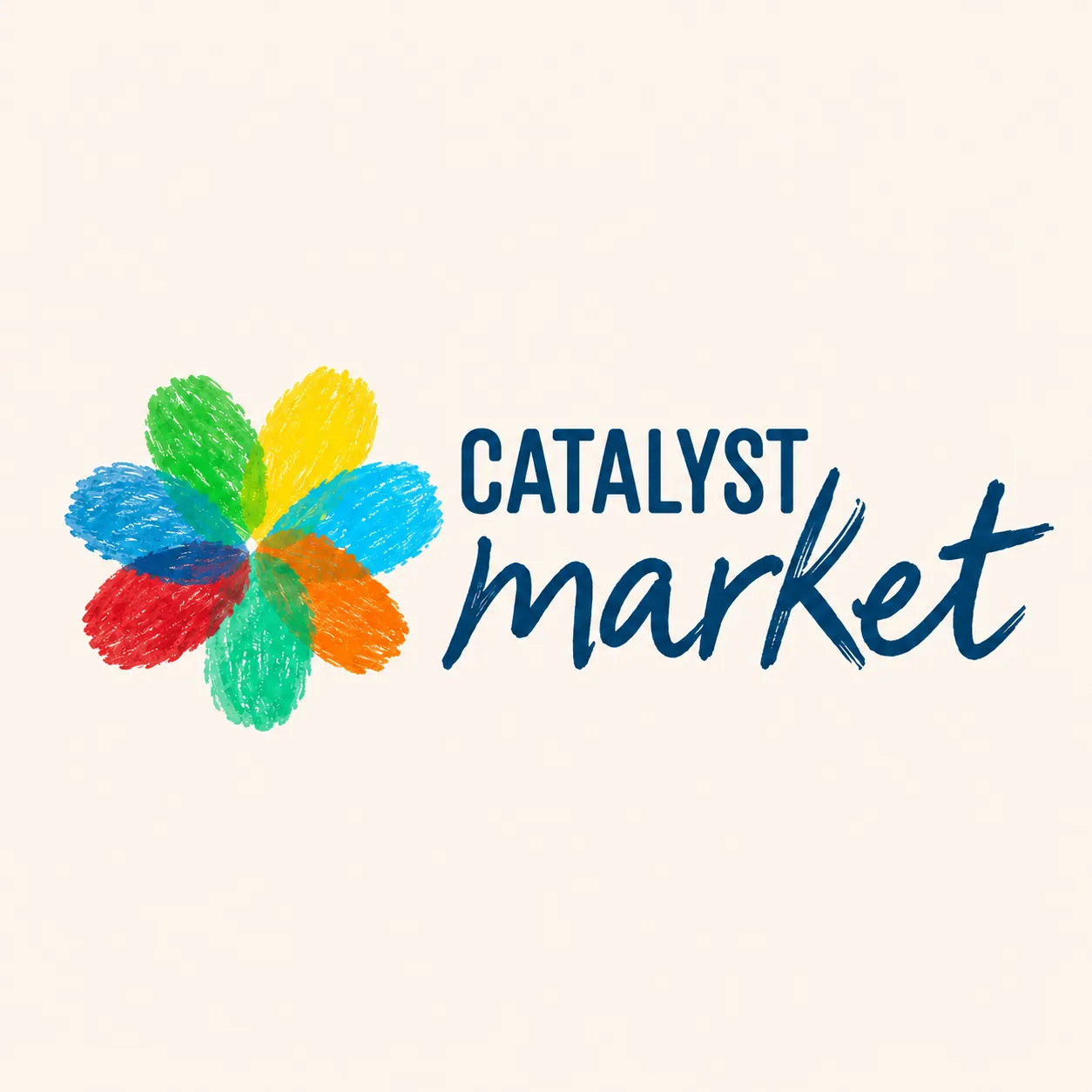 Catalyst Market Crayon Flower Logo