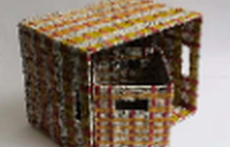 Colourful recycled textile material